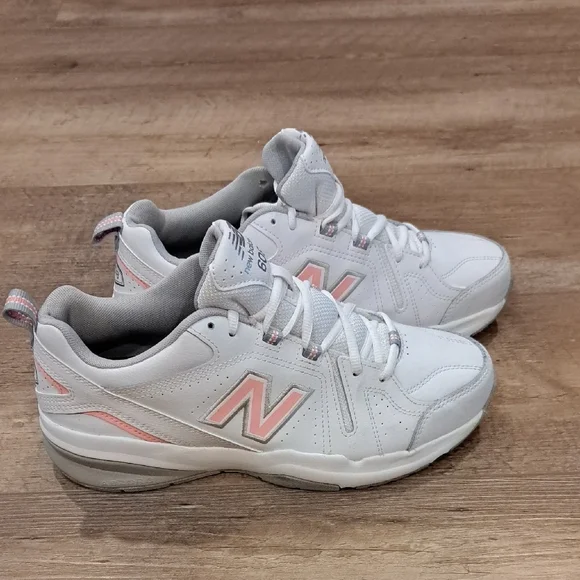 New Balance 608 White with Pink Accents - Picture 3 of 15
